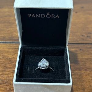 Pandora Sparkling Pear Halo Ring